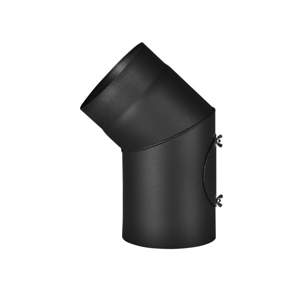 Rauchrohrbogen mit Reinigungsloch 130/45/1,5mm