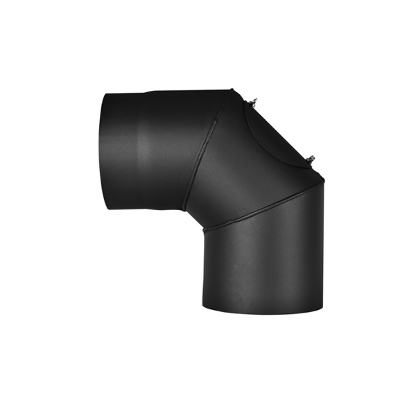 Rauchrohrbogen mit Reinigungsloch 200/90/1,5mm